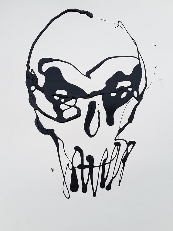Drip Painting Skull